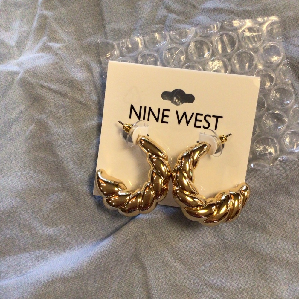 Nine West gold hoop earrings